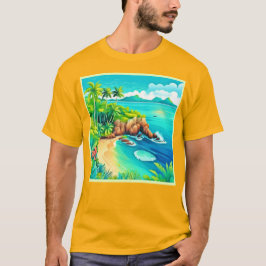 Tropical Kusten Bliss Design T Shirt