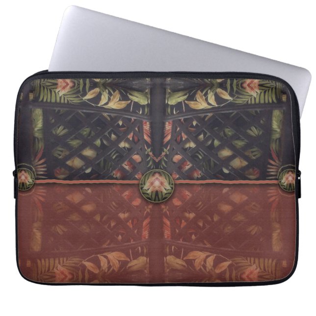 Tropical Latticwork Clutch Laptop Sleeve (Framsidan)