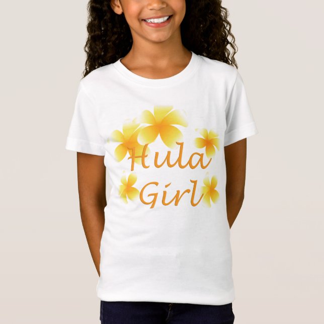Tropical Laua Party Hula Girl Blommigt Kids T-shir Tee Shirt (Framsida)