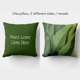 Tropical Leaf Botanical Växtälskare Bor Här Kudde