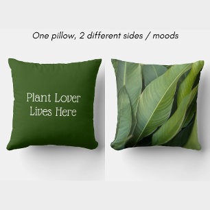 Tropical Leaf Botanical Växtälskare Bor Här Kudde
