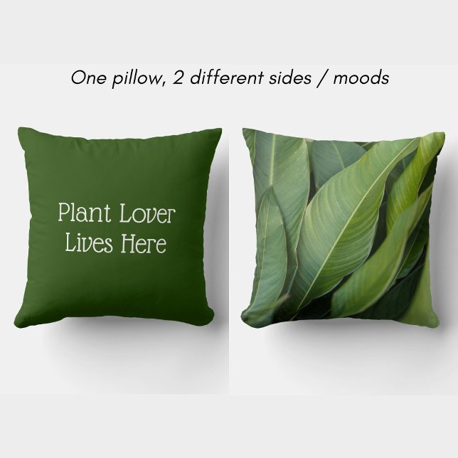 Tropical Leaf Botanical Växtälskare Bor Här Kudde (Skapare uppladdad)