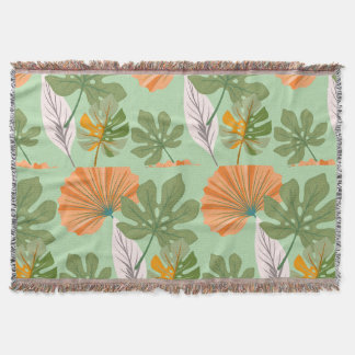 Tropical Leaf Composition in Orange and Green Filt
