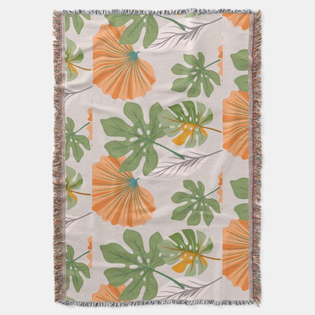 Tropical Leaf Composition in Orange and Green Filt (Framsidan Vertikal)