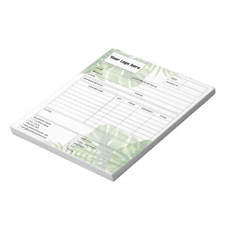 Tropical Leaf Invoice Business Sales Form Receipt Anteckningsblock