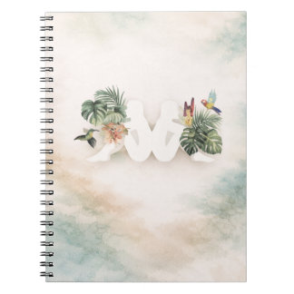 Tropical Leaves & Birds Aesthetic Design  Anteckningsbok