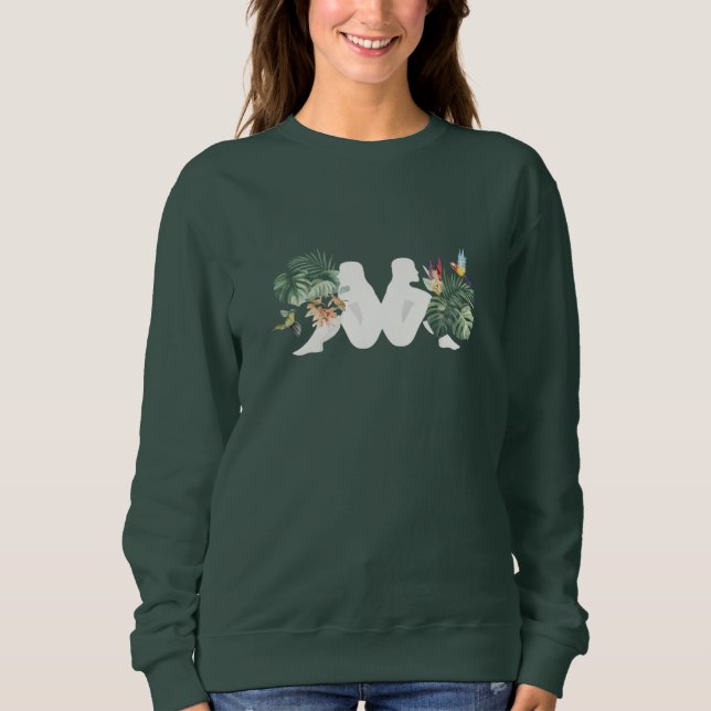Tropical Leaves & Birds Minimal Nature Design T Shirt (Framsida)