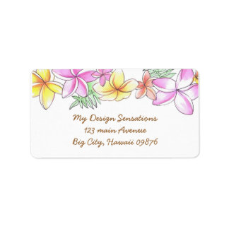 Tropical Lei-adressetikett, Plumeria-blommor Adressetikett