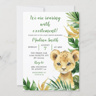 Tropical Lejon Unge Boy Baby Shower-inbjudan Inbjudningar
