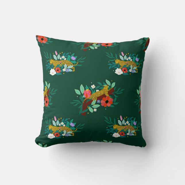 Tropical Leopard Elegance Kudde (Framsida)