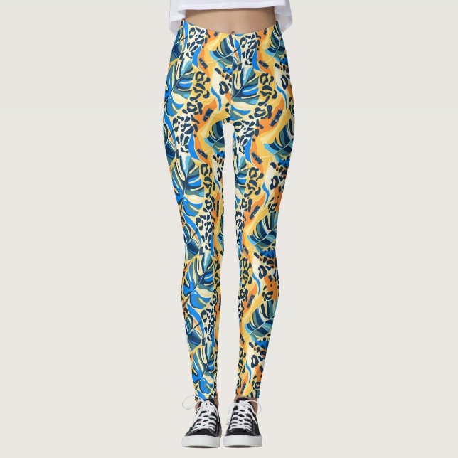 Tropical Leopard Leggings (Framsida)