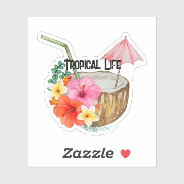 Tropical Life on a sticker Klistermärken (Ark)