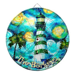 Tropical Lighthouse Coastal Nautical Personlig Darttavla