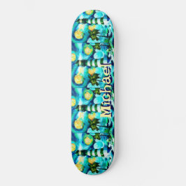 Tropical Lighthouse Coastal Nautical Personlig Mini Skateboard Bräda 18,5 Cm