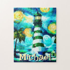 Tropical Lighthouse Coastal Nautical Personlig Pussel