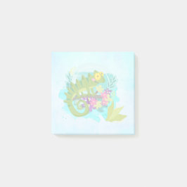 Tropical Lizard med Flowers Post-it Block