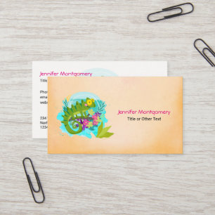 Tropical Lizard med Flowers Visitkort