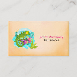 Tropical Lizard med Flowers Visitkort