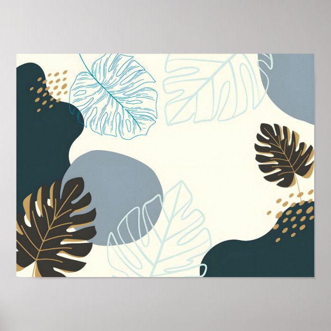 Tropical Löv Abstrakt Art Poster (Framsidan)