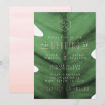 Tropical Löv Art Deco Inspired Wedding bjudande