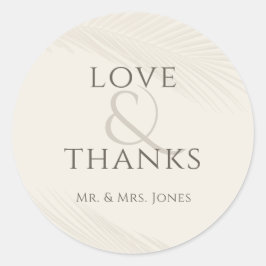 Tropical Löv Beach Wedding Tack Runt Klistermärke