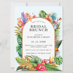 Tropical Löv Blommigt Beach Wedding Inbjudningar