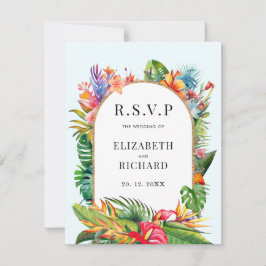 Tropical Löv Blommigt Beach Wedding OSA Kort