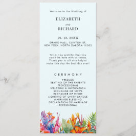 Tropical Löv Blommigt Beach Wedding Program