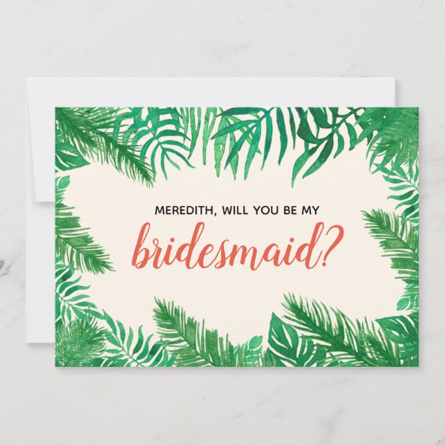 Tropical Löv Bridesmaid Frieri Personlig (Framsida)