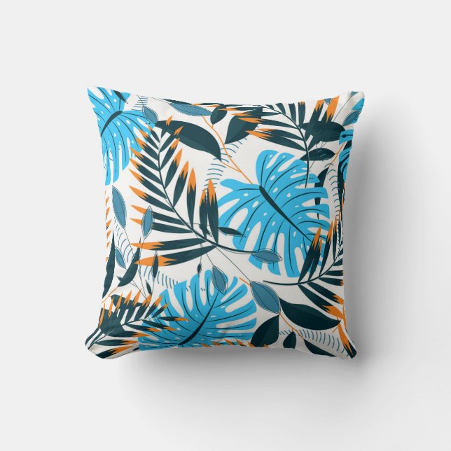 Tropical Löv Bright White Mönster Kudde (Framsida)