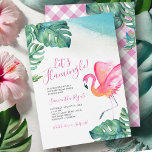 Tropical Löv Flamingo 60:e Födelsedagsfesten Inbjudningar<br><div class="desc">Den här roligten, 60:e Födelsedagsfest inbjudan, innehåller ord "Låt oss Flamingle" med gästen för hedersens namn i en modern handskriven skripttypografi med händelseinformation i ett klassiskt serif-teckensnitt. En replik av min ursprungliga vattenfärgsflamingo och monstera handflatan lämnar i skuggor av blåsor, gröntar och turkoser som adderar detta tropiska inbjudan. Kortet återgår...</div>