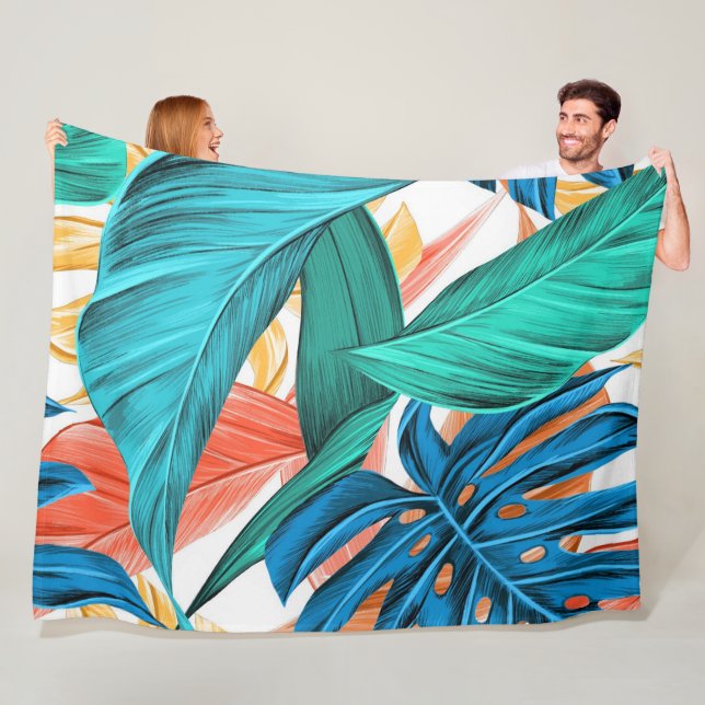 Tropical Löv Fleece Blanket (På plats)