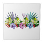 Tropical Löv Flower Colorful Hawaiian Kakelplatta<br><div class="desc">Den här designen har skapats med digitalteknik. Det kan vara personlig genom att klicka på anpassningsknappen och ändra färg, lägga till namn, initialer eller ord. Kontakta mig på colorflowcreations@gmail.com om du vill ha denna design på en annan produkt. Köp min ursprungliga abstrakt-akrylmålning för försäljning på www.etsy.com/shop/colorflowart. Visa fler av mina...</div>