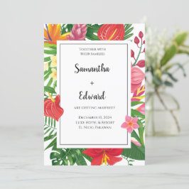 Tropical Löv Gifta sig Luau Bröllop Inbjudningar