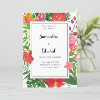 Tropical Löv Gifta sig Luau Bröllop Inbjudningar