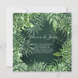 Tropical Löv Glitter Garden Mint Grönt Cali Lux Inbjudningar