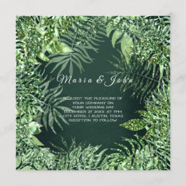 Tropical Löv Glitter Garden Mint Grönt Cali Lux Inbjudningar