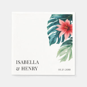 Tropical Löv Greenery Boho Modern Bröllop Pappersservett