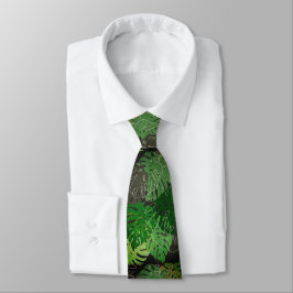 Tropical löv grönt necktie slips