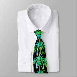 Tropical löv grönt necktie slips