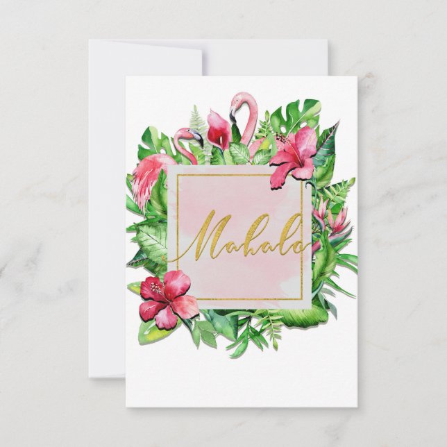 Tropical Löv Hibiscus Flamingo Mahalo Tack (Framsida)