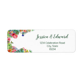 Tropical Löv Hibiscus Hawaiian Address Label Returadress Etikett