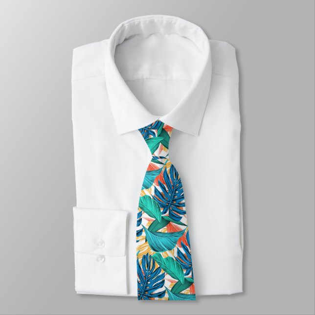 Tropical Löv Neck Tie Din sommar Party Slips (Bunden)