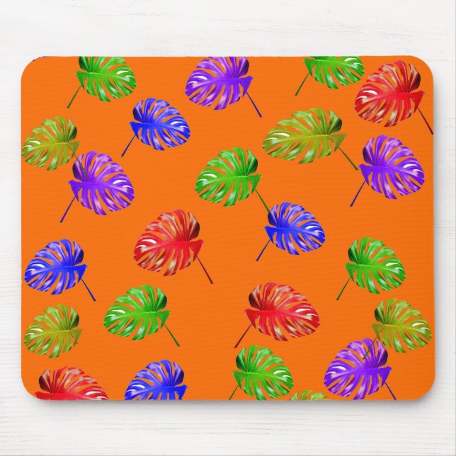 Tropical Löv Orange Background Mousepad Musmatta (Framsidan)