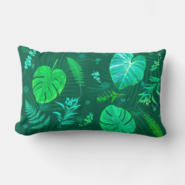 Tropical Löv Plants DK Lumbarkudde (Framsida)