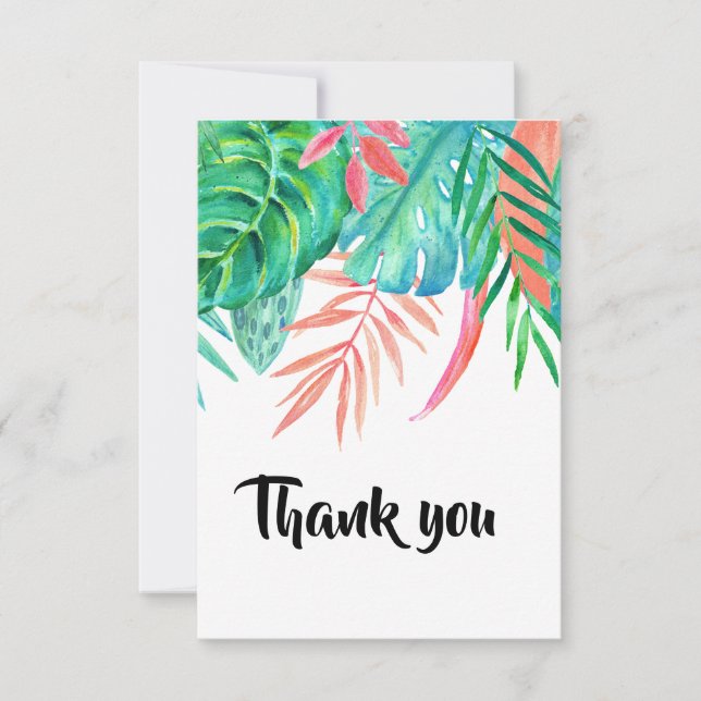 Tropical Löv Tack Inbjudningar (Framsida)