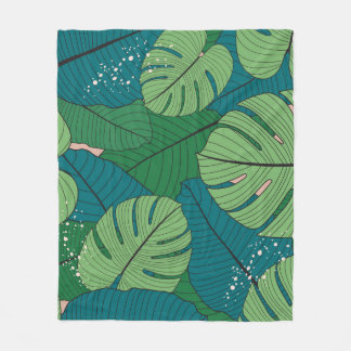 Tropical Löv Tapestry: Vintage Verdure Fleecefilt