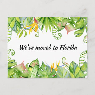 Tropical Löv Vi har flyttat till Florida Ny adress Vykort
