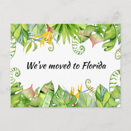 Tropical Löv Vi har flyttat till Florida Ny adress Vykort