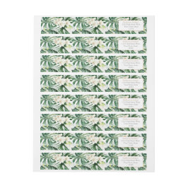 Tropical Löv White Orchid Jungle Returadress Etikettband